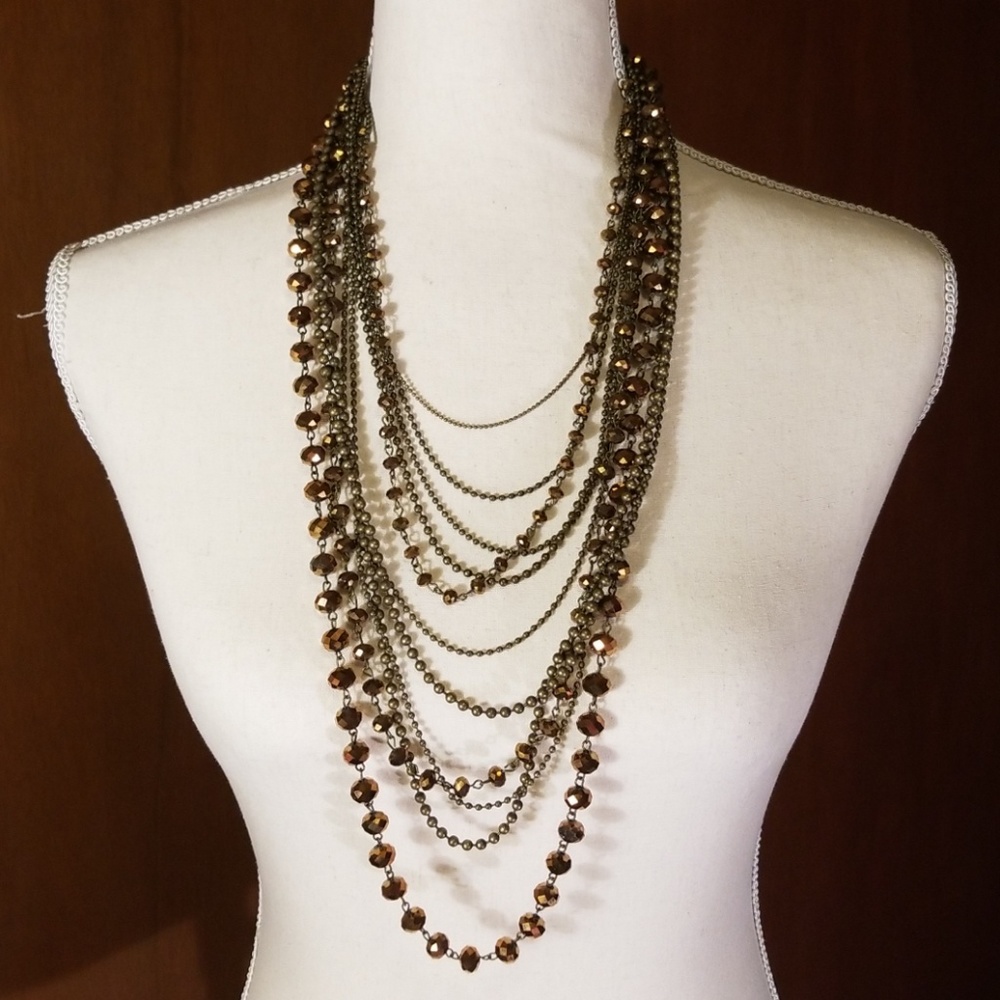 Brown Beaded Necklace - Picture 7 of 7